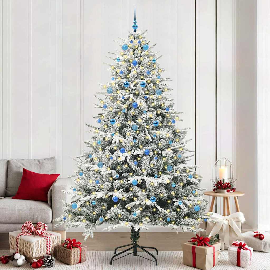 vidaXL Artificial Pre-lit Christmas Tree with Ball Set Green 240 cm - 46606