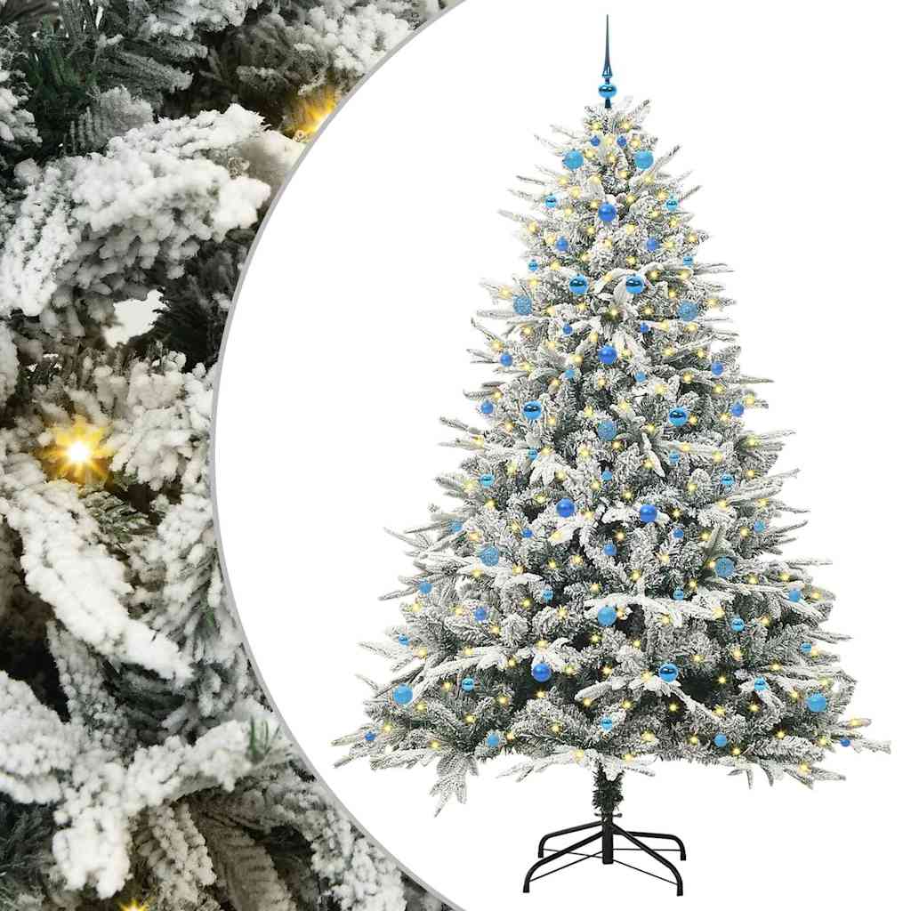 vidaXL Artificial Pre-lit Christmas Tree with Ball Set Green 240 cm - 46606