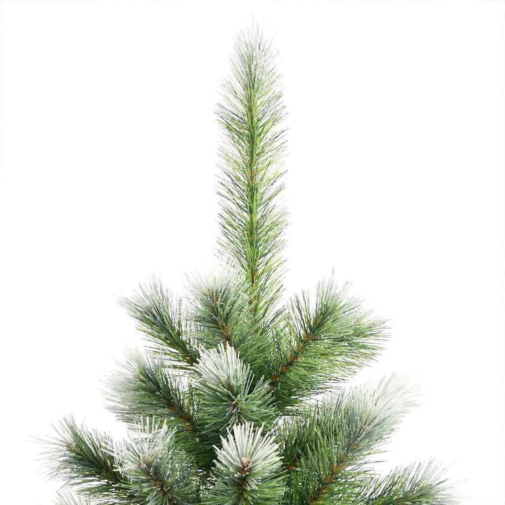 vidaXL Artificial Hinged Christmas Tree with Flocked Snow 150 LEDs - Green - 150 cm