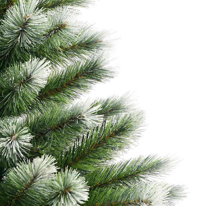 vidaXL Artificial Hinged Christmas Tree with Flocked Snow 150 LEDs - Green - 150 cm - 46630