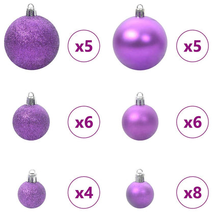 vidaXL Artificial Hinged Christmas Tree with Flocked Snow 150 LEDs - Green - 150 cm - 46630
