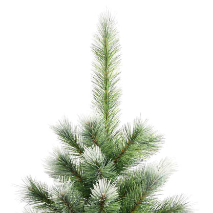 vidaXL Artificial Hinged Christmas Tree with Flocked Snow 300 LEDs - Green - 210 cm - 46705