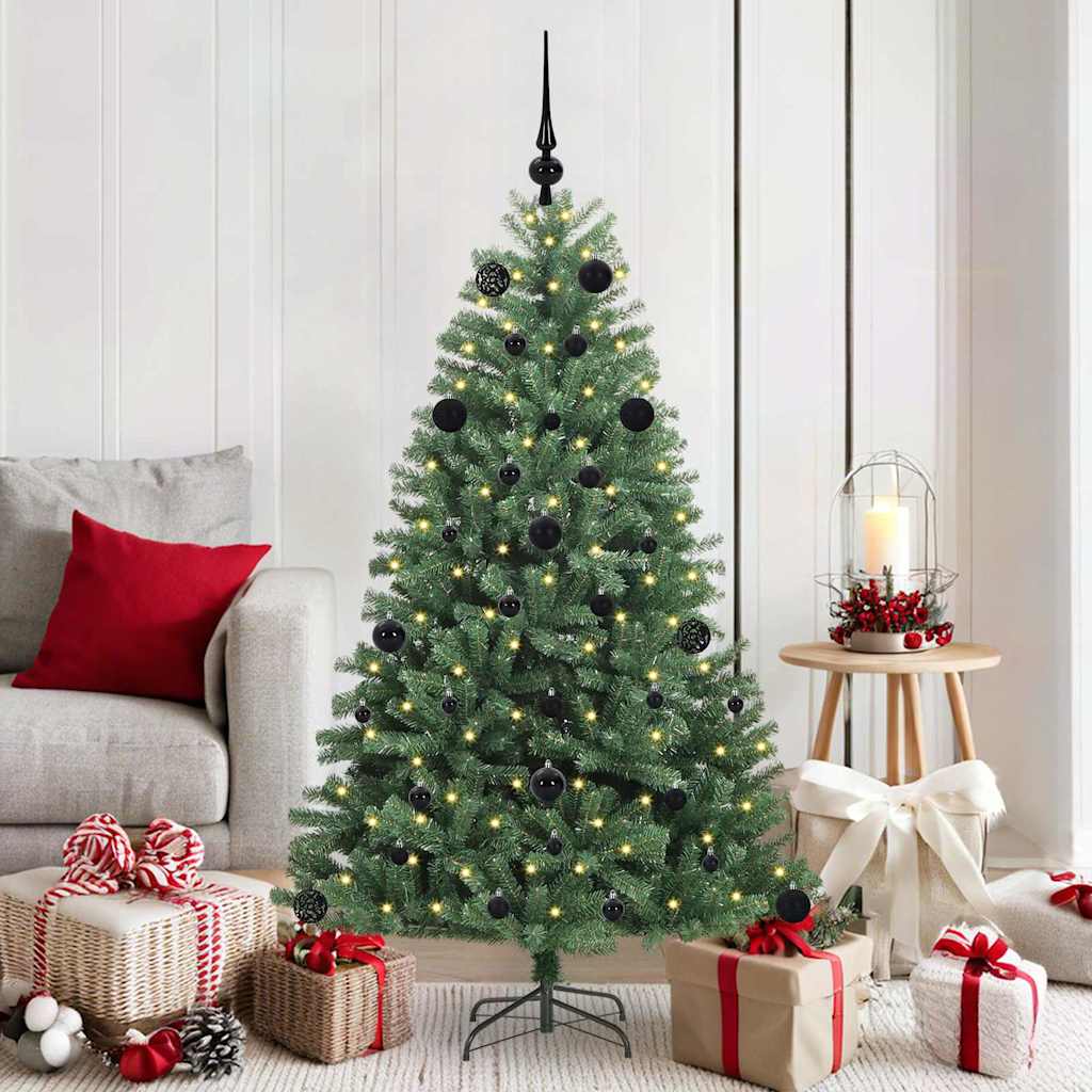 vidaXL Artificial Hinged Christmas Tree Green 150 cm PVC and Metal - 46719