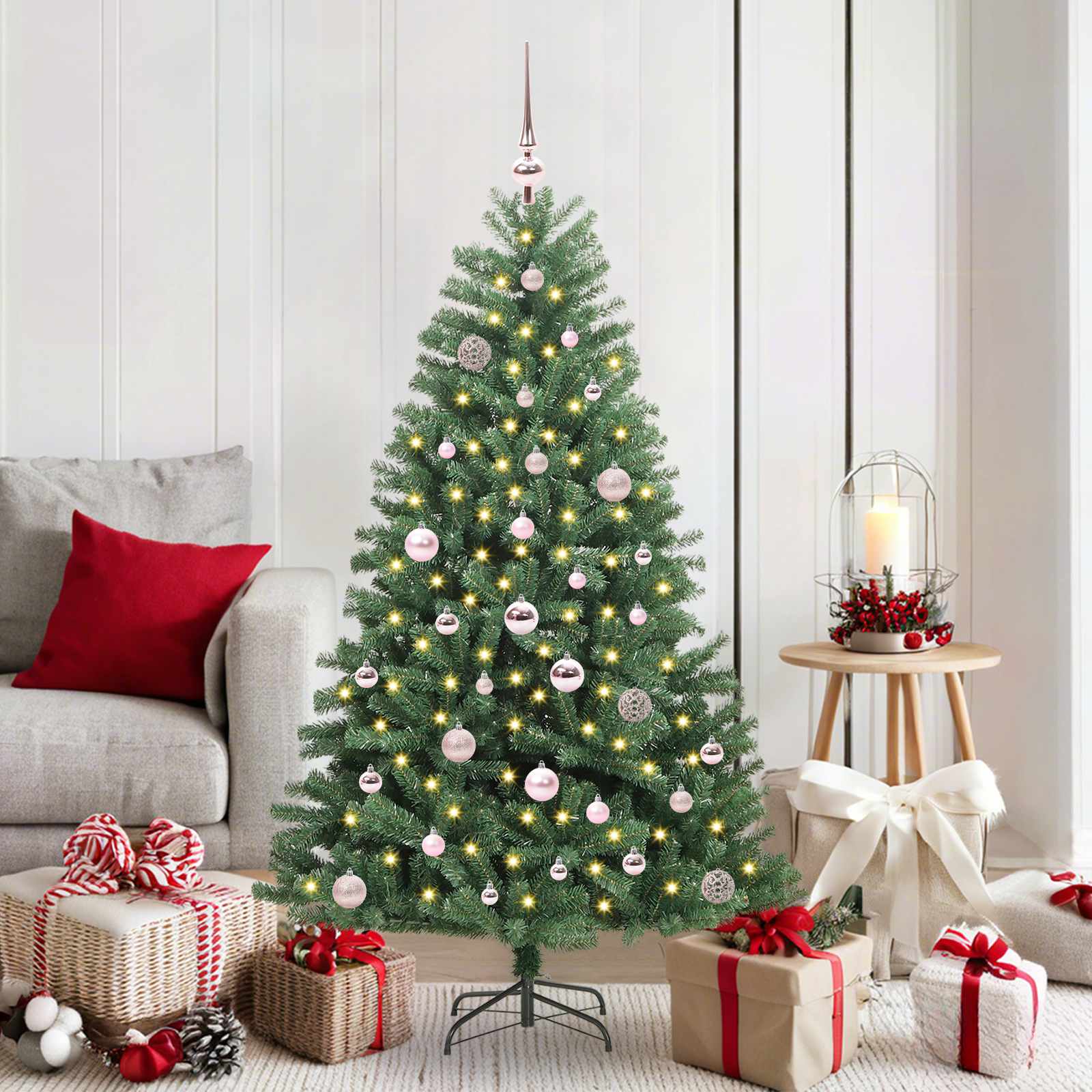 vidaXL Artificial Hinged Christmas Tree Green 150 cm PVC and Metal - 46723