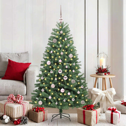 vidaXL Artificial Hinged Christmas Tree Green 150 cm PVC and Metal - 46723