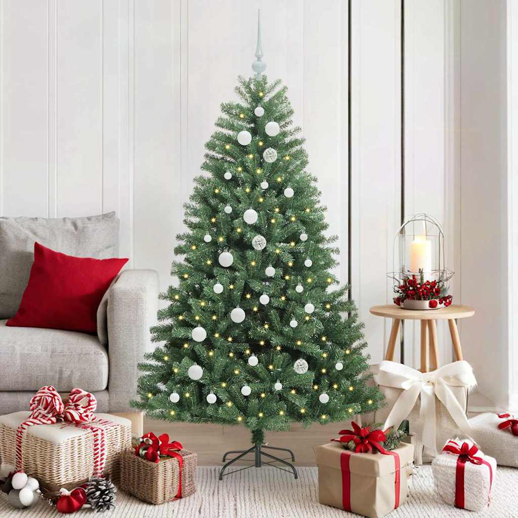 vidaXL Artificial Hinged Christmas Tree Green 150 cm PVC and Metal - 46725