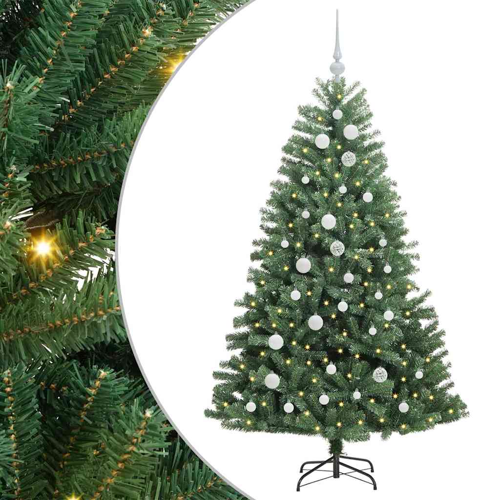 vidaXL Artificial Hinged Christmas Tree Green 150 cm PVC and Metal - 46725