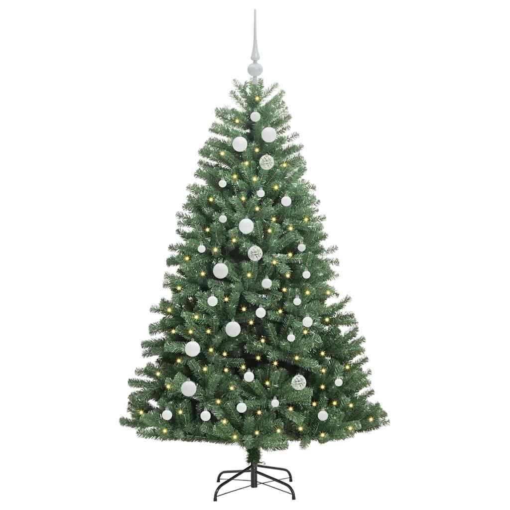 vidaXL Artificial Hinged Christmas Tree Green 150 cm PVC and Metal - 46725
