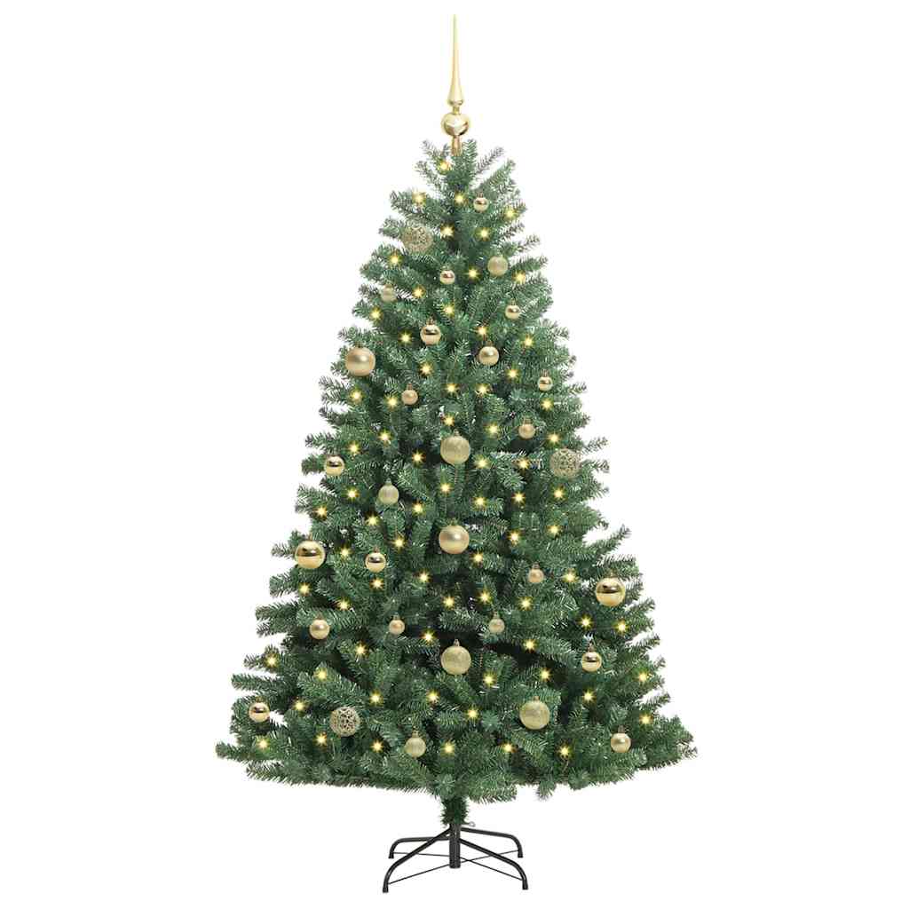 vidaXL Artificial Hinged Christmas Tree Green 150 cm PVC and Metal - 46738