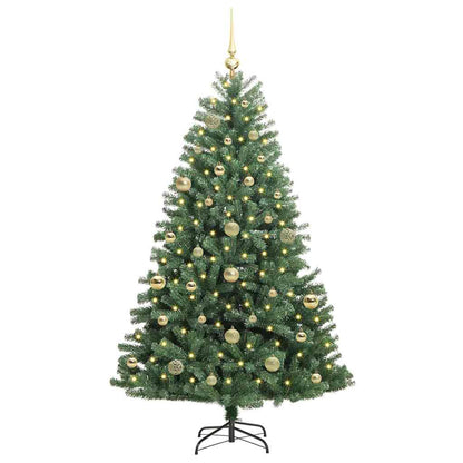 vidaXL Artificial Hinged Christmas Tree Green 150 cm PVC and Metal - 46738