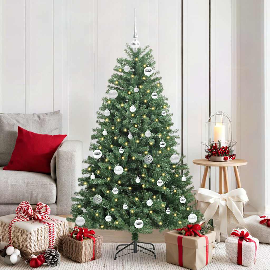 vidaXL Artificial Hinged Christmas Tree Green 150 cm PVC and Metal - 46745