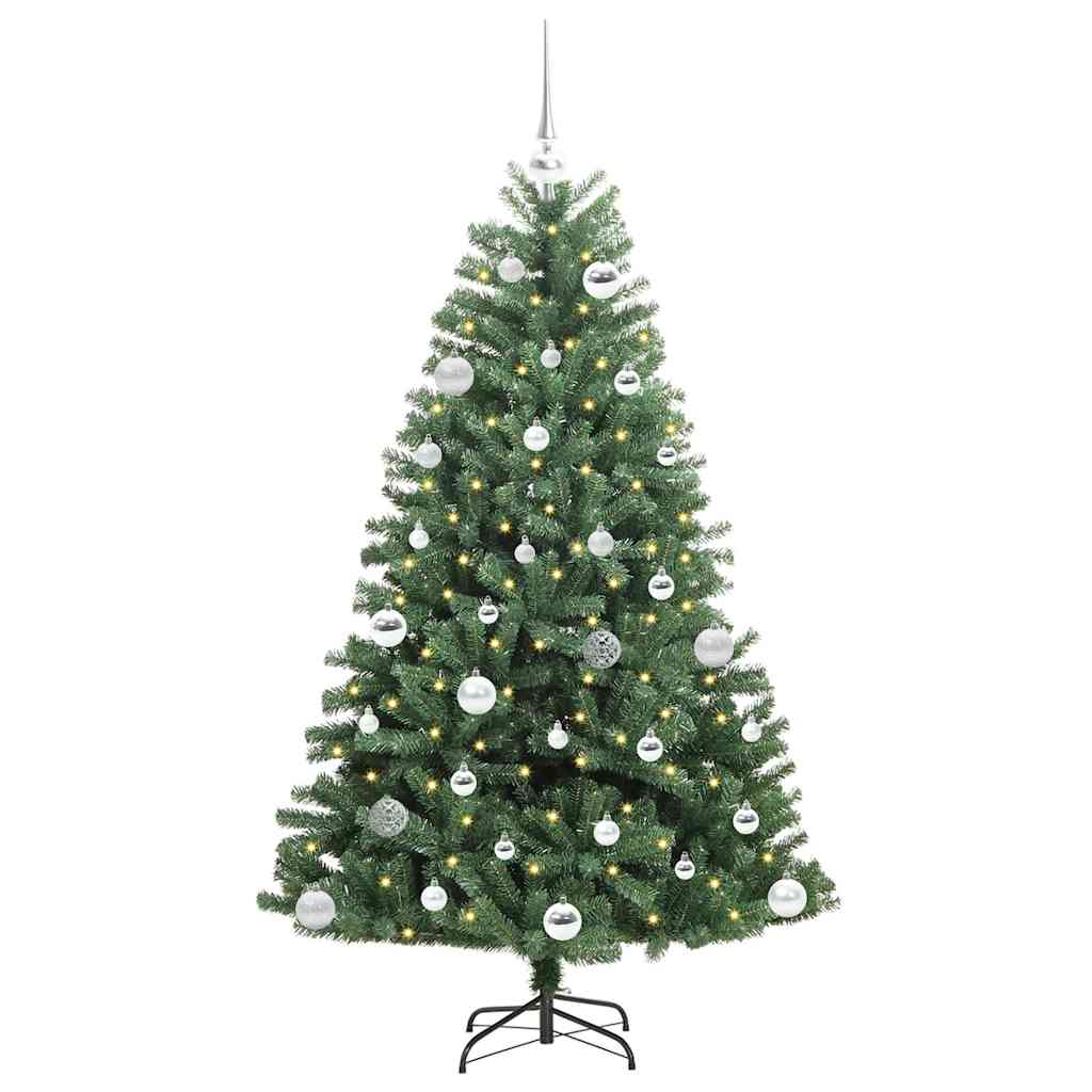 vidaXL Artificial Hinged Christmas Tree Green 150 cm PVC and Metal - 46745