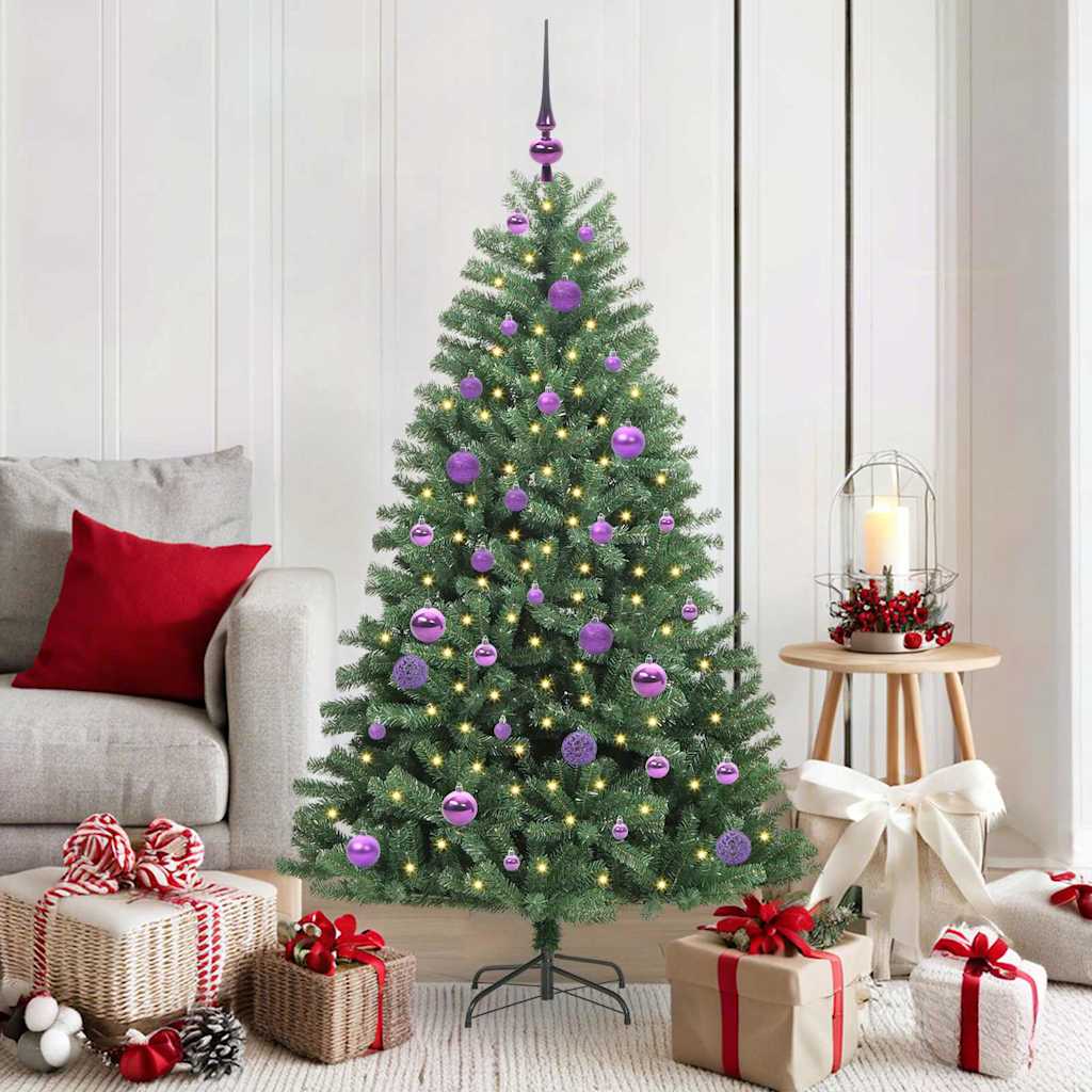 vidaXL Artificial Hinged Christmas Tree Green 150 cm PVC and Metal - 46746
