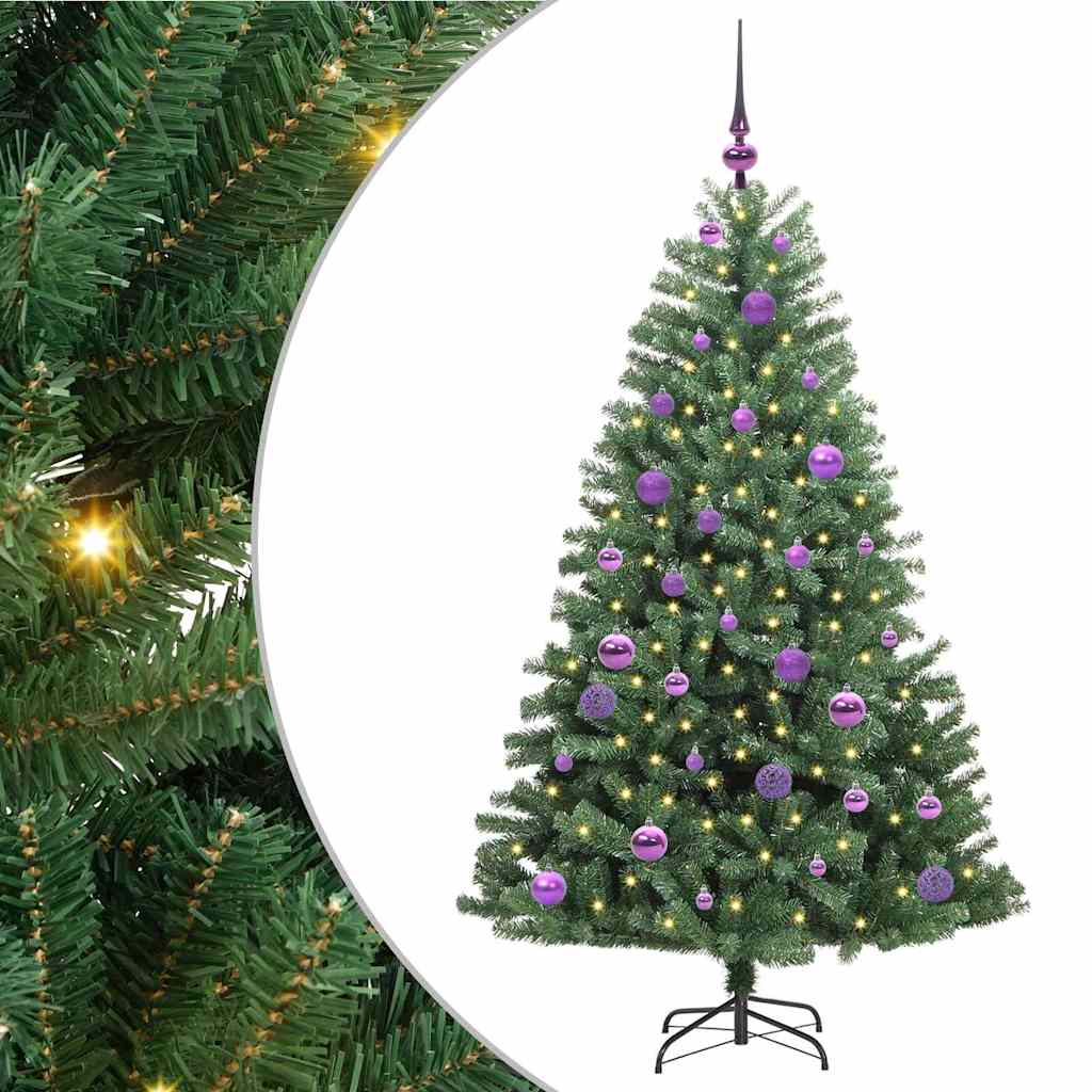 vidaXL Artificial Hinged Christmas Tree Green 150 cm PVC and Metal - 46746