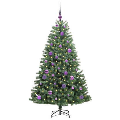 vidaXL Artificial Hinged Christmas Tree Green 150 cm PVC and Metal - 46746