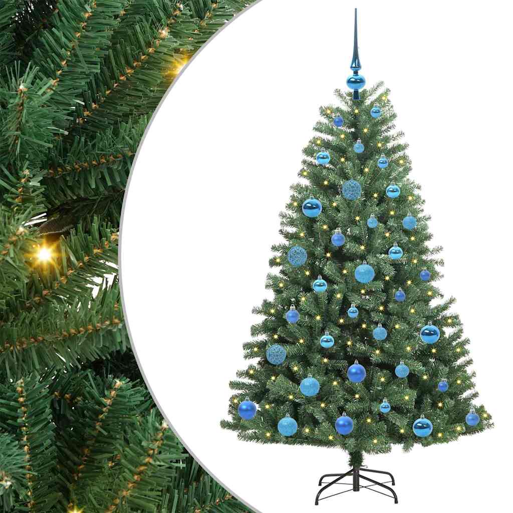vidaXL Artificial Hinged Christmas Tree Green 150 cm PVC and Metal - 46751
