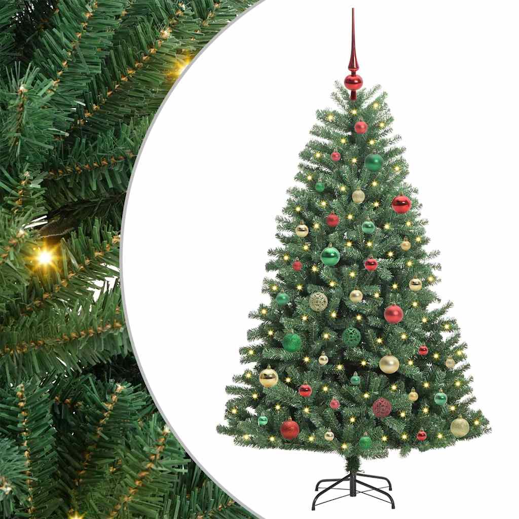 vidaXL Artificial Hinged Christmas Tree Green 150 cm PVC and Metal - 46755