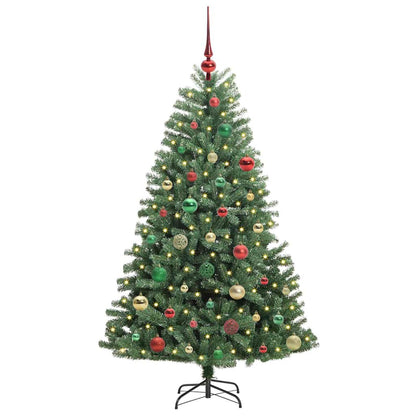 vidaXL Artificial Hinged Christmas Tree Green 150 cm PVC and Metal - 46755