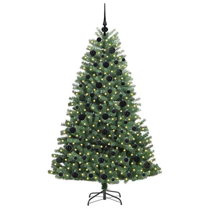 vidaXL Artificial Hinged Christmas Tree Green 180 cm PVC and Metal