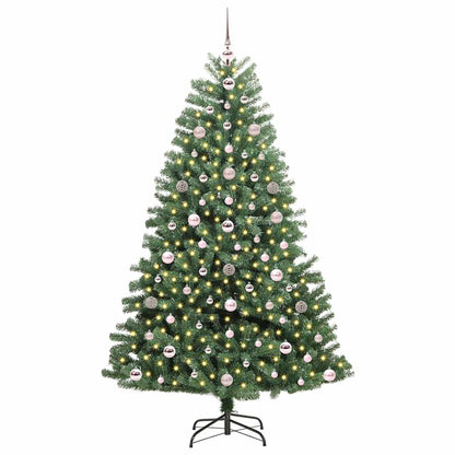 vidaXL Artificial Hinged Christmas Tree Green 180 cm PVC and Metal - 46765