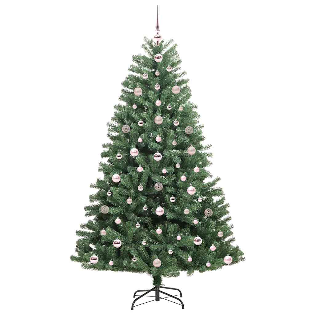 vidaXL Artificial Hinged Christmas Tree Green 180 cm PVC and Metal - 46765