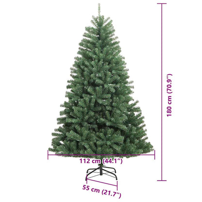 vidaXL Artificial Hinged Christmas Tree Green 180 cm PVC and Metal - 46774