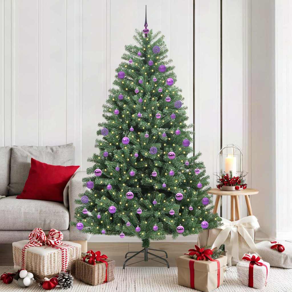 vidaXL Artificial Hinged Christmas Tree Green 180 cm PVC and Metal - 46785