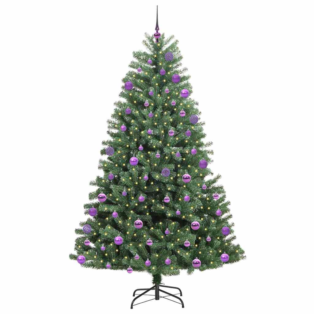vidaXL Artificial Hinged Christmas Tree Green 180 cm PVC and Metal - 46785