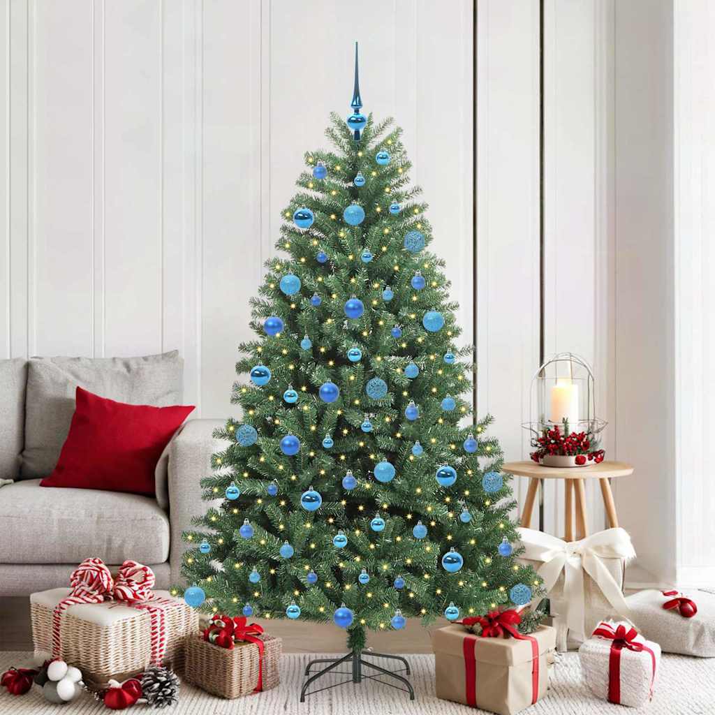 vidaXL Artificial Hinged Christmas Tree Green 180 cm PVC and Metal - 46790