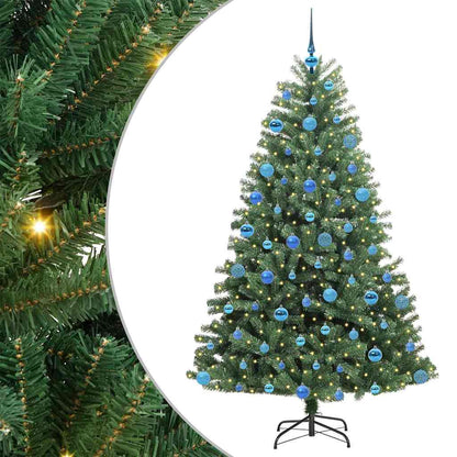 vidaXL Artificial Hinged Christmas Tree Green 180 cm PVC and Metal - 46790