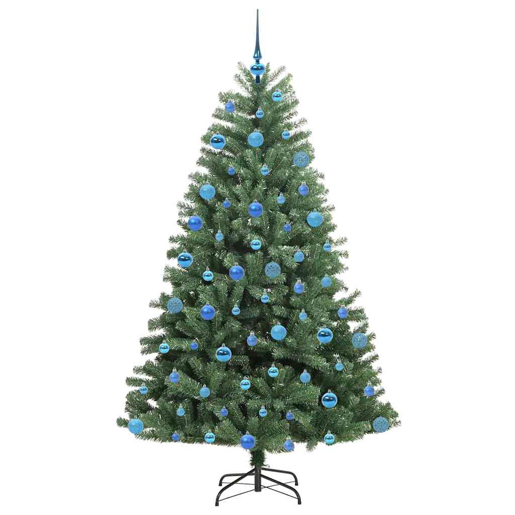 vidaXL Artificial Hinged Christmas Tree Green 180 cm PVC and Metal - 46790