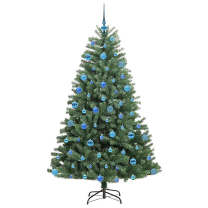 vidaXL Artificial Hinged Christmas Tree Green 180 cm PVC and Metal - 46790