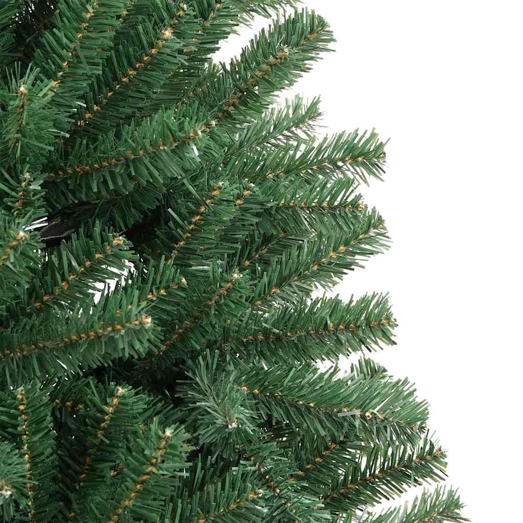 vidaXL Artificial Hinged Christmas Tree Green 210 cm PVC and Metal