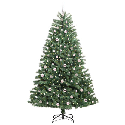 vidaXL Artificial Hinged Christmas Tree Green 210 cm PVC and Metal - 46792