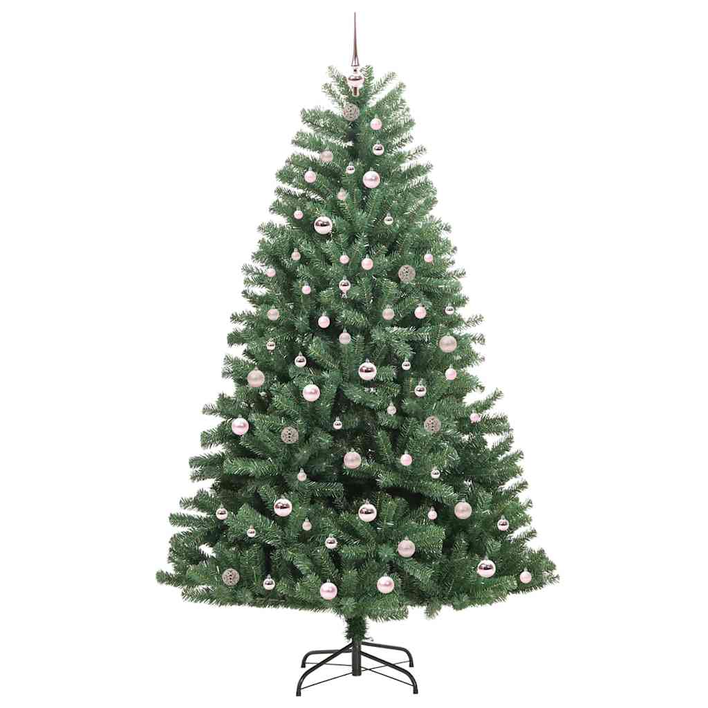 vidaXL Artificial Hinged Christmas Tree Green 210 cm PVC and Metal - 46792