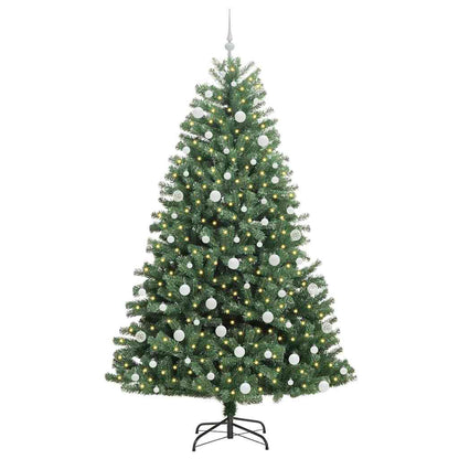 vidaXL Artificial Hinged Christmas Tree Green 210 cm PVC and Metal - 46805