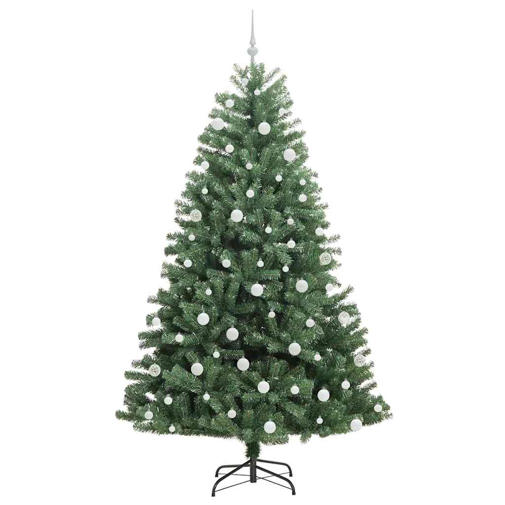 vidaXL Artificial Hinged Christmas Tree Green 210 cm PVC and Metal - 46805