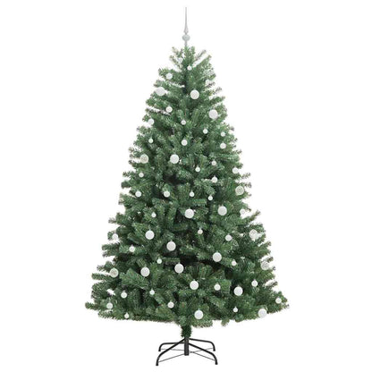 vidaXL Artificial Hinged Christmas Tree Green 210 cm PVC and Metal - 46805