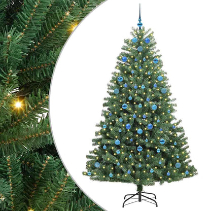 vidaXL Artificial Hinged Christmas Tree Green 210 cm PVC and Metal - 46825