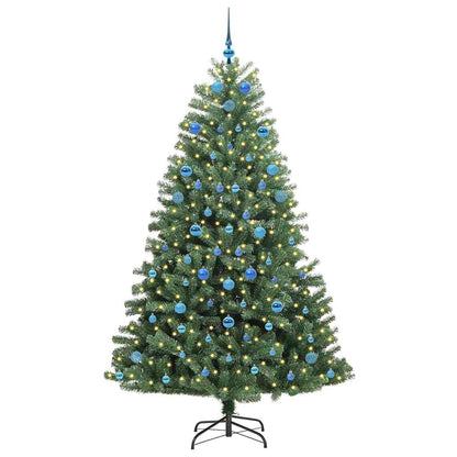 vidaXL Artificial Hinged Christmas Tree Green 210 cm PVC and Metal - 46825