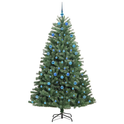 vidaXL Artificial Hinged Christmas Tree Green 210 cm PVC and Metal - 46825