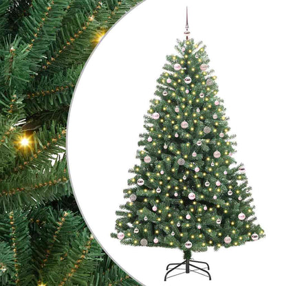 vidaXL Artificial Hinged Christmas Tree Green 240 cm PVC and Metal - 46828