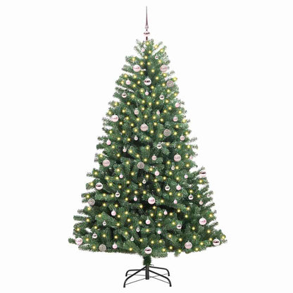vidaXL Artificial Hinged Christmas Tree Green 240 cm PVC and Metal - 46828