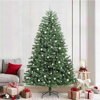 vidaXL Artificial Hinged Christmas Tree Green 240 cm PVC and Metal - 46829