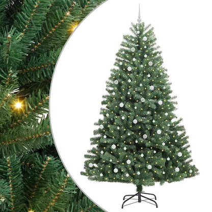 vidaXL Artificial Hinged Christmas Tree Green 240 cm PVC and Metal - 46829