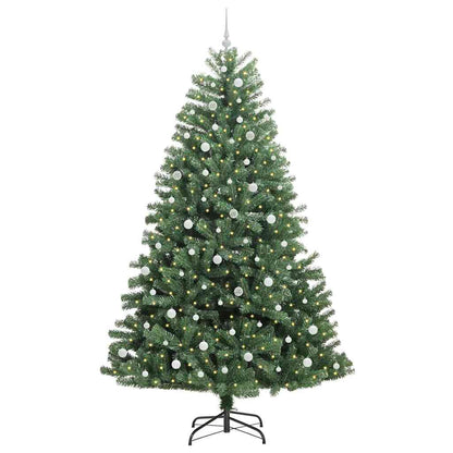 vidaXL Artificial Hinged Christmas Tree Green 240 cm PVC and Metal - 46829