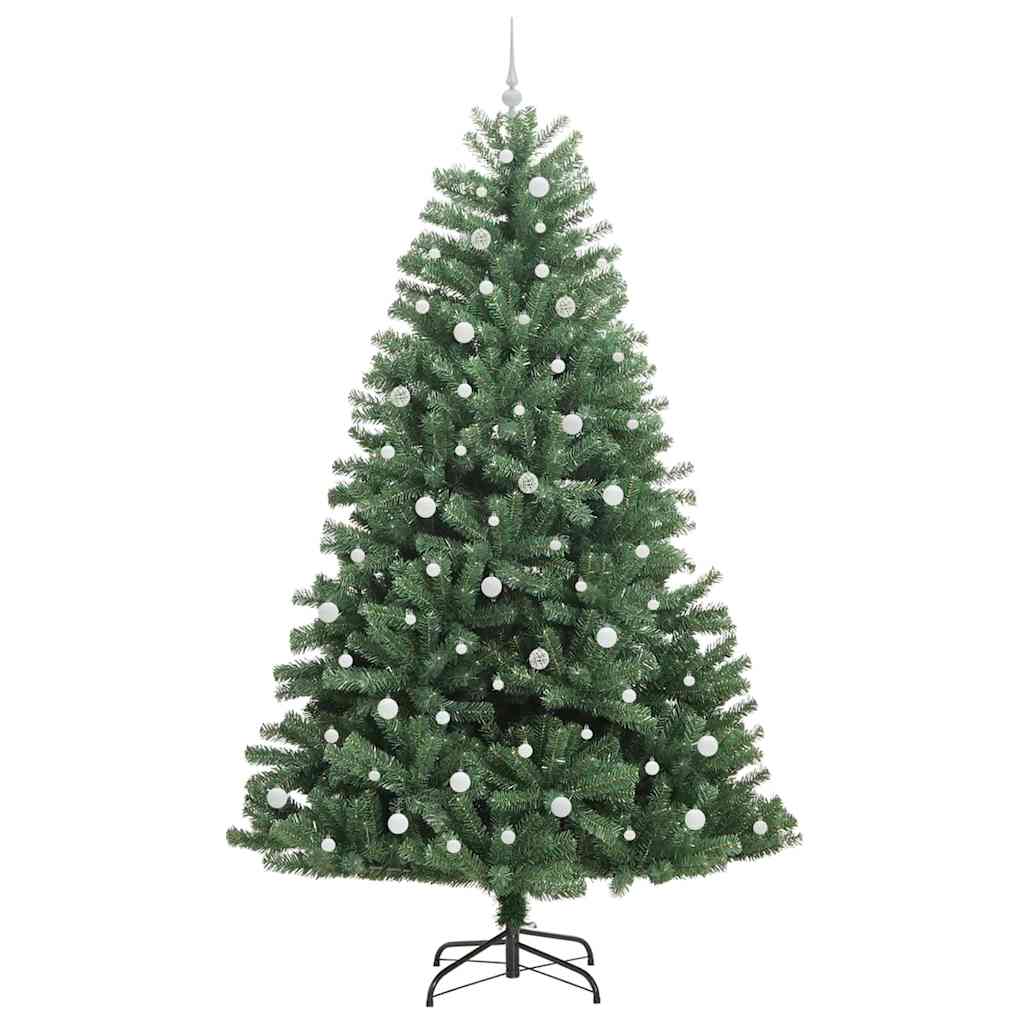 vidaXL Artificial Hinged Christmas Tree Green 240 cm PVC and Metal - 46829