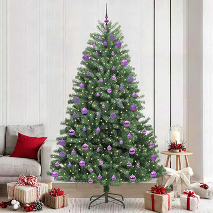 vidaXL Artificial Hinged Christmas Tree Green 240 cm PVC and Metal - 46842