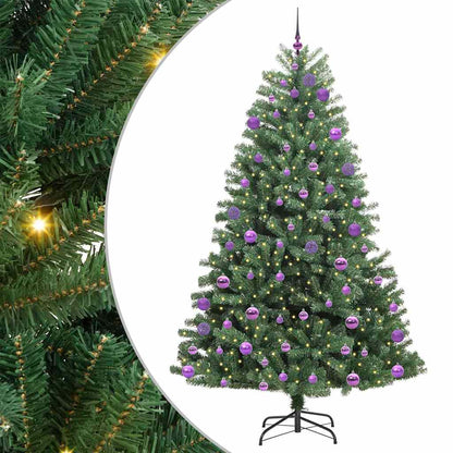 vidaXL Artificial Hinged Christmas Tree Green 240 cm PVC and Metal - 46842