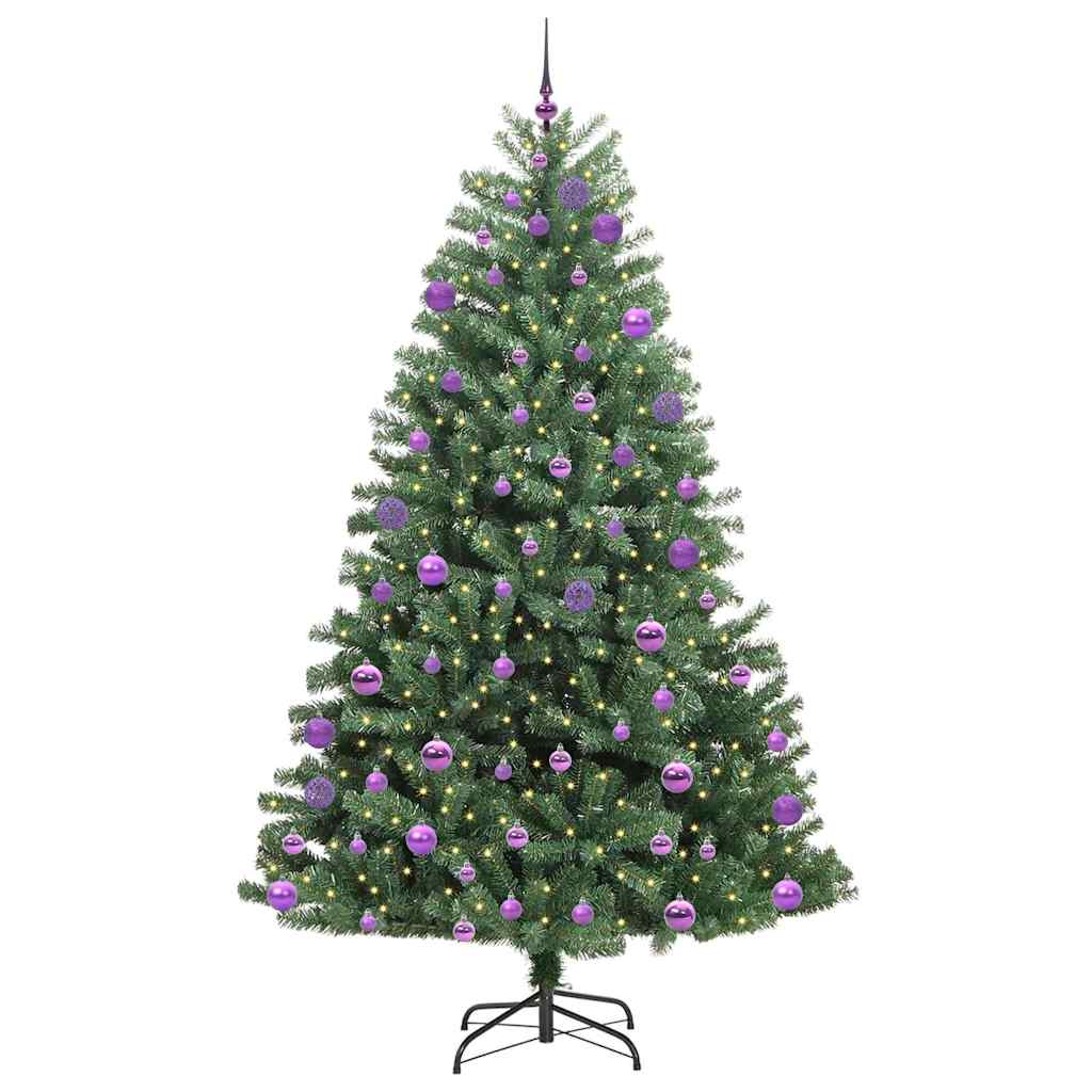 vidaXL Artificial Hinged Christmas Tree Green 240 cm PVC and Metal - 46842
